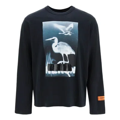 HERON PRESTON HERON PRESTON Censored Heron Long-Sleeve T-shirt 'Black White'
