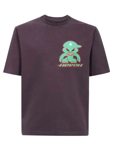 HERON PRESTON MEN'S HERON PRESTON MONSTER T-SHIRT IN PURPLE