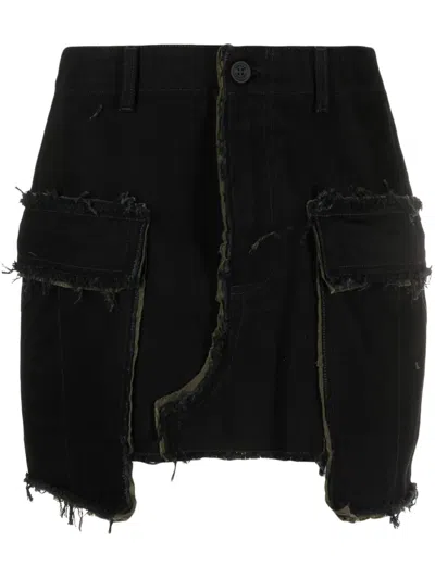 HERON PRESTON REBUILT DENIM CARGO SKIRT