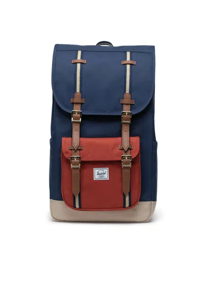 HERSCHEL UNISEX LITTLE AMERICA BACKPACK BLACK IRIS/RED OCHRE/TWILL BACKPACK