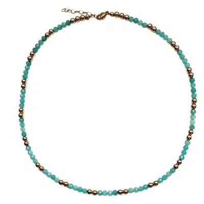 HERSELF COLLECTIONS WOMEN'S BLUE / GOLD AMAZONITE CHOKER