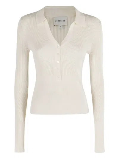 HERSKIND RIBBED POLO-NECK SWEATER