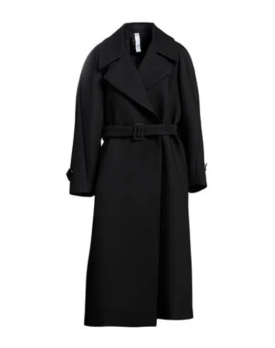 HEVO HEVÒ WOMAN COAT BLACK SIZE 2 POLYESTER