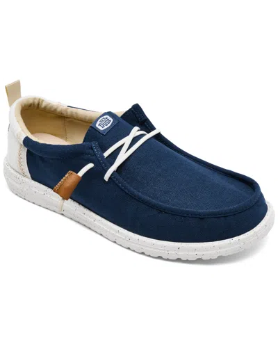 HEY DUDE MEN'S WALLY CRAFT LINEN CASUAL MOCCASIN SNEAKERS FROM FINISH LINE