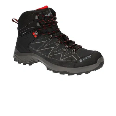 HI-TEC HI-TEC MENS SPORTHIKE MID WALKING BOOTS BLACK RED SPORTS OUTDOORS WATERPROOF