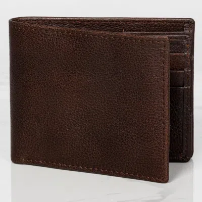 HIDES LEATHER CO. MEN'S BROWN HANDMADE LEATHER WALLET, COMPACT CARD CASE