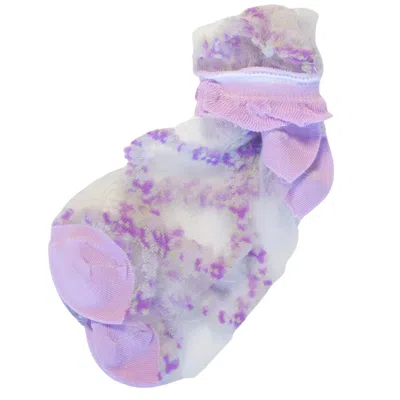 HIGH HEEL JUNGLE BY KATHRYN EISMAN WOMEN'S FLOWER TRELLIS SHEER SOCK- LILAC