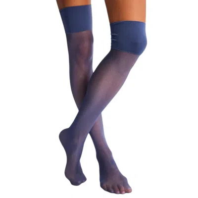 HIGH HEEL JUNGLE BY KATHRYN EISMAN WOMEN'S LUCY SHEER THIGH SOCKS- PURPLE