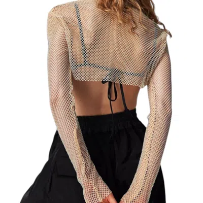 HIGH HEEL JUNGLE BY KATHRYN EISMAN WOMEN'S SIREN BOLERO TOP - GOLD MEDIUM/ LARGE