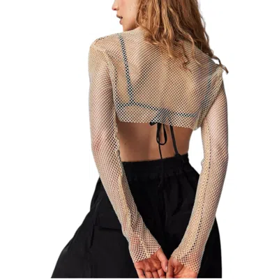 HIGH HEEL JUNGLE BY KATHRYN EISMAN WOMEN'S SIREN BOLERO TOP- GOLD