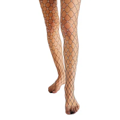HIGH HEEL JUNGLE BY KATHRYN EISMAN WOMEN'S STAR STRUCK FISHNET TIGHTS- BLACK