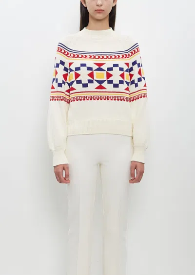 HIGH SPORT COTTON LARA FAIRISLE CREWNECK
