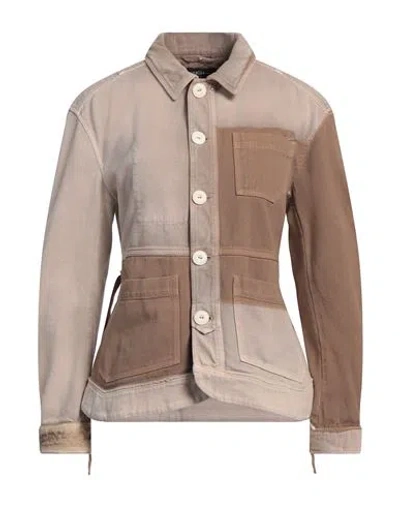 HIGH HIGH WOMAN JACKET SAND SIZE 16 COTTON