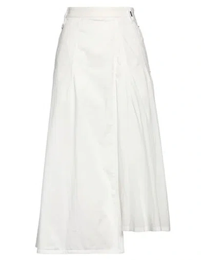 HIGH HIGH WOMAN MIDI SKIRT WHITE SIZE 12 COTTON, ELASTANE