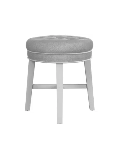 HILLSDALE 18" WOOD SOPHIA TUFTED BACKLESS VANITY STOOL