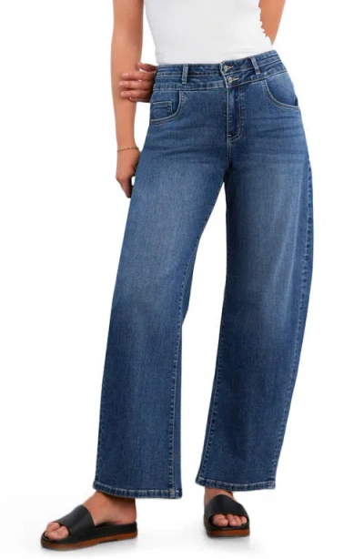 HINT OF BLU HINT OF BLU ABIGAIL DOUBLE WAIST RELAXED STRAIGHT LEG JEANS