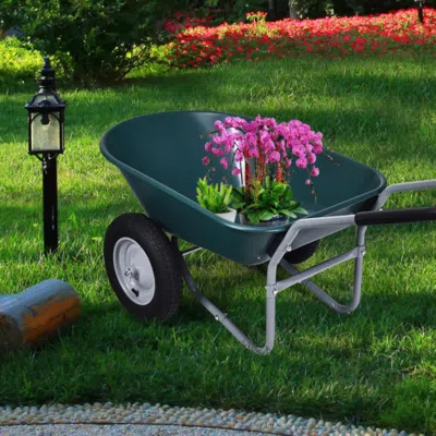 HIVVAGO 2 TIRE WHEELBARROW GARDEN CART HEAVY-DUTY DOLLY UTILITY CART-BLACK