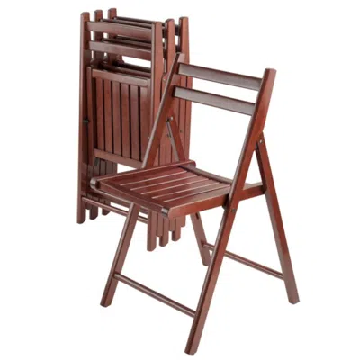 HIVVAGO 4-PC FOLDING CHAIR SET WALNUT