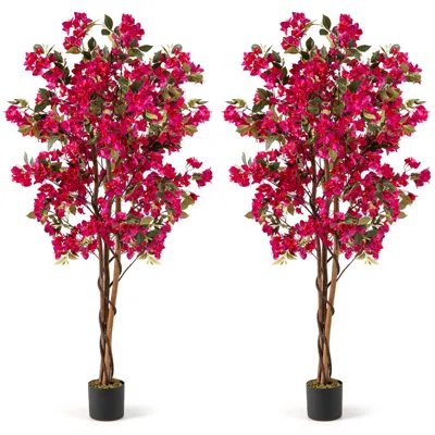 HIVVAGO 6 FEET ARTIFICIAL BOUGAINVILLEA TREE WITH 910 FLOWERS-2 PIECES