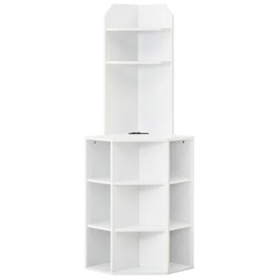 HIVVAGO 6-TIER CORNER SHELF WITH CHARGING STATION AND 2 USB PORTS