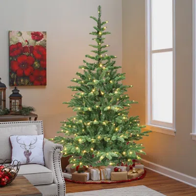 HIVVAGO 8FT PRE-LIT CHRISTMAS TREE WITH 500 WARM WHITE LED LIGHTS