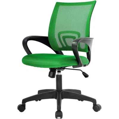 HIVVAGO GREEN MODERN MID-BACK ERGONOMIC MESH OFFICE DESK CHAIR WITH ARMREST ON WHEELS