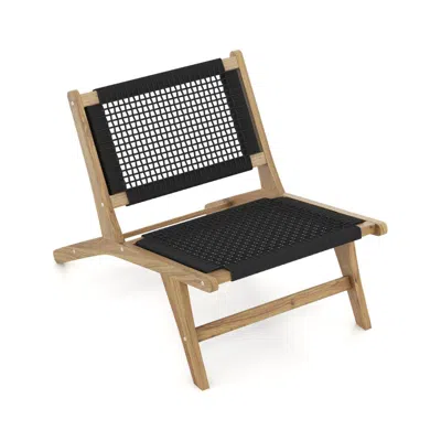 HIVVAGO INDOOR OUTDOOR TEAK WOODEN CHAIR WITH HANDWOVEN CORDAGE SEAT AND BACKREST