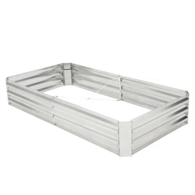 HIVVAGO METAL GALVANIZED RAISED GARDEN BED WITH OPEN-ENDED BASE
