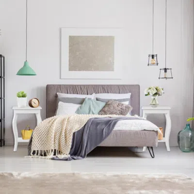 HIVVAGO SET OF 2 ACCENT SIDE TABLES WITH SHELF