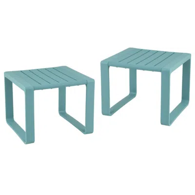 HIVVAGO WEATHER RESISTANT ADIRONDACK OUTDOOR SIDE TABLE SET OF 2