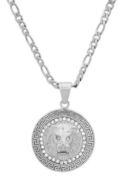 HMY JEWELRY STAINLESS STEEL LION HEAD PENDANT NECKLACE