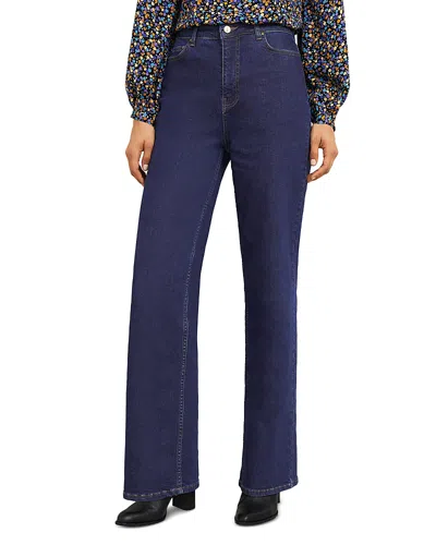 HOBBS LONDON HADDEN WIDE JEANS IN INDIGO