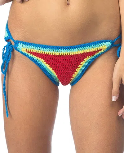 HOBIE CROCHET ADJUSTABLE SIDE TIE HIPSTER BIKINI BOTTOM IN HOW DO YOU HUE