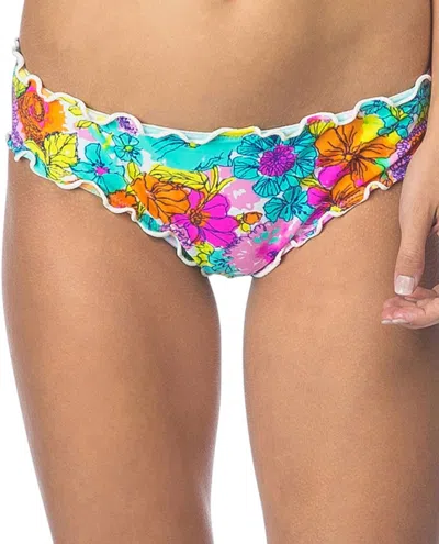 HOBIE RUFFLE HIPSTER BIKINI BOTTOM IN FLEUR TO LOVE