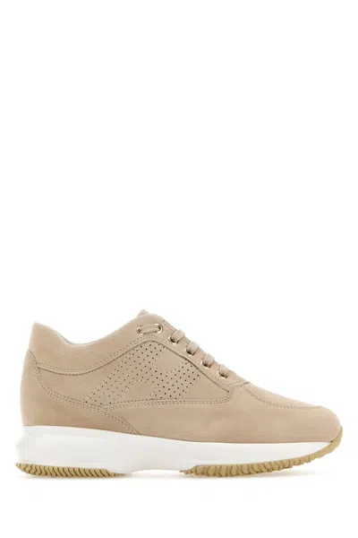 HOGAN BEIGE SUEDE INTERACTIVE SNEAKERS