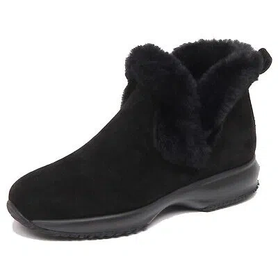 HOGAN F5606 SNEAKER DONNA BLACK HOGAN INTERACTIVE SLIP ON SCARPE ECO FUR SHOE WOMAN