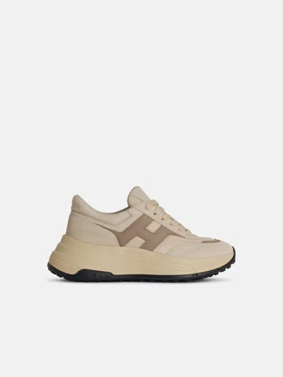 HOGAN 'H669' BEIGE LEATHER SNEAKERS