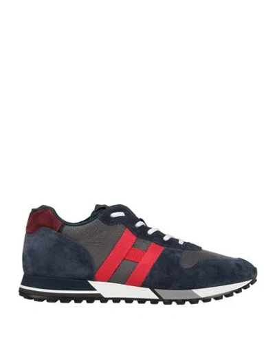 HOGAN HOGAN MAN SNEAKERS MIDNIGHT BLUE SIZE 8 LEATHER, TEXTILE FIBERS