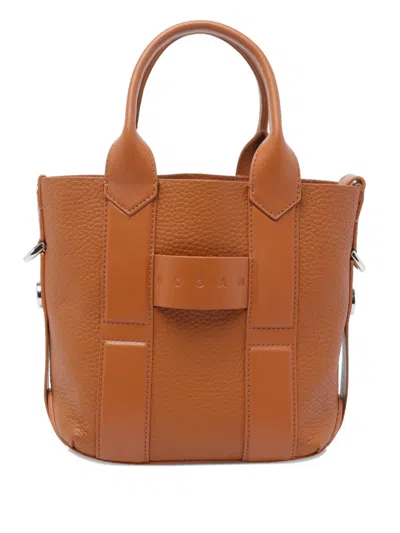 HOGAN SCRIPT LEATHER TOTE BAG