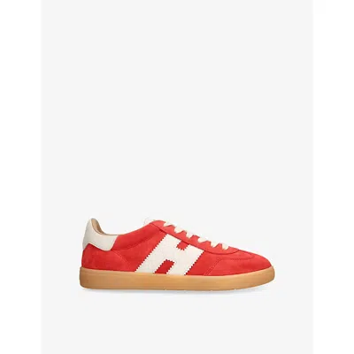HOGAN WOMENS RED COOL SUEDE LOW-TOP TRAINERS EUR 38.5 / 5.5 UK