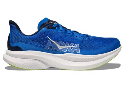 HOKA MEN'S HOKA ONE ONE MACH 6 NAVY SNEAKERS IN ELECTRIC COBALT BLUE/VARSITY NAVY BLUE