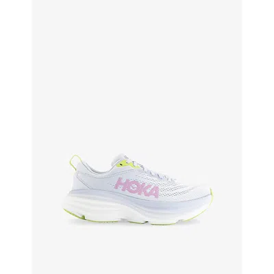 HOKA WOMENS SEA ICE PINK BONDI 8 MIXED-MATERIAL TRAINERS EUR 37 / 4 UK