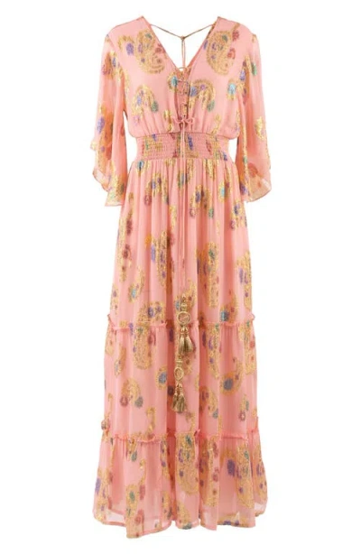 HOLICHIC HOLICHIC DEVINA METALLIC EMBROIDERY GEORGETTE MAXI DRESS