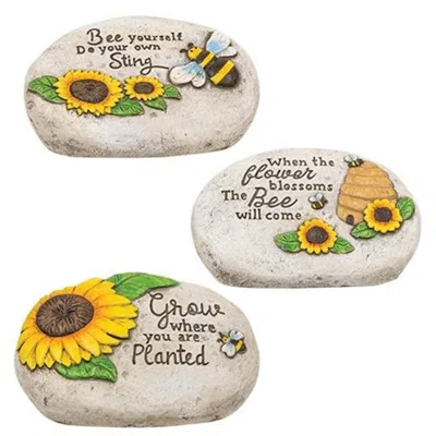 HOMEGIFO BEE INSPIRATIONAL CEMENT GARDEN STONE 3 ASSTD.