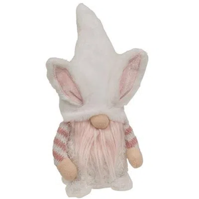 HOMEGIFO FUZZY PINK STRIPED GNOME BUNNY