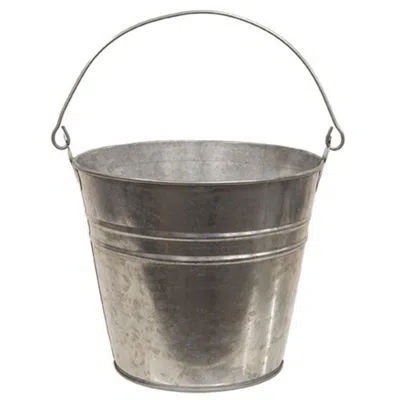 HOMEGIFO GALVANIZED METAL BUCKET 6.25" DIA X 5.5"H