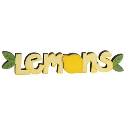 HOMEGIFO LEMONS WOODEN WORD CUTOUT SITTER
