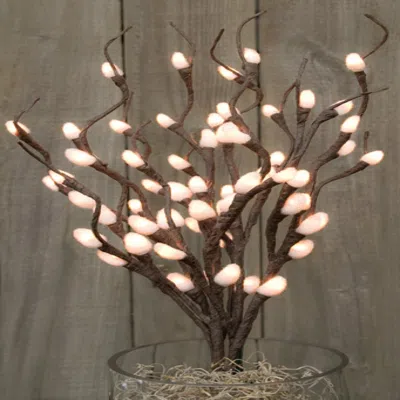 HOMEGIFO PUSSY WILLOW LIGHTED BRANCH - ELECTRIC - 19-3/4"