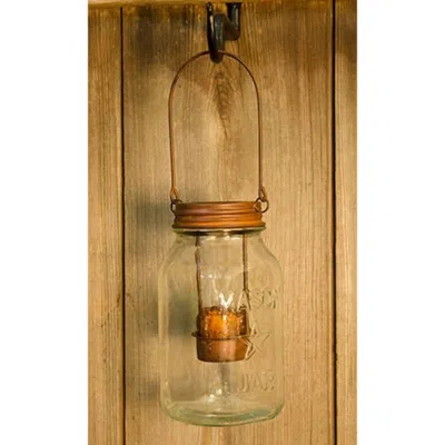 HOMEGIFO RUSTY JAR LID TEALIGHT HOLDER 3X5"