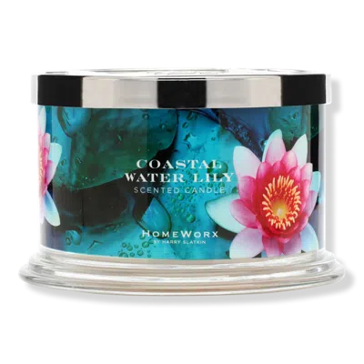 HOMEWORX COASTAL WATER LILY 4-WICK SCENTED CANDLE